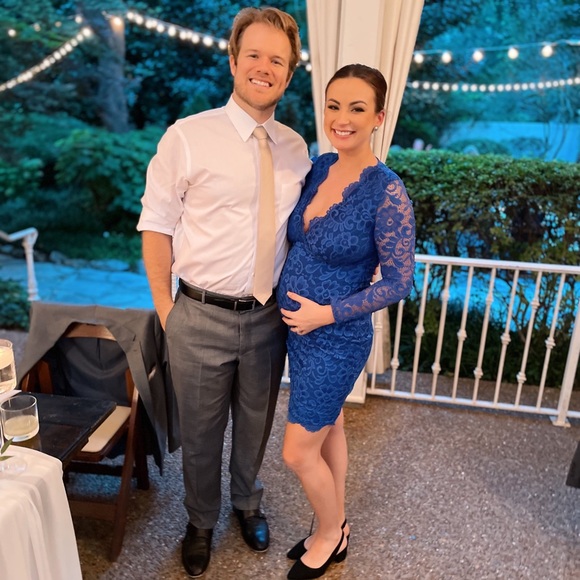 ASOS royal blue maternity cocktail dress - Picture 3 of 4